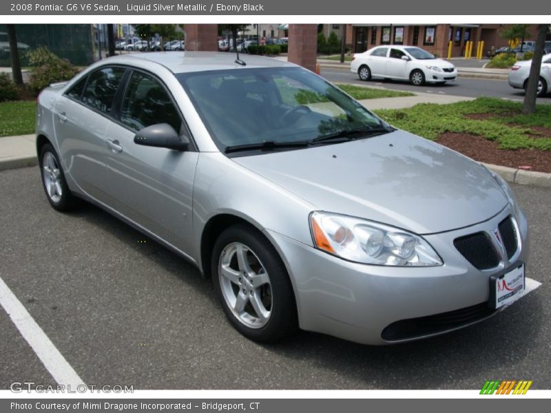 Liquid Silver Metallic / Ebony Black 2008 Pontiac G6 V6 Sedan