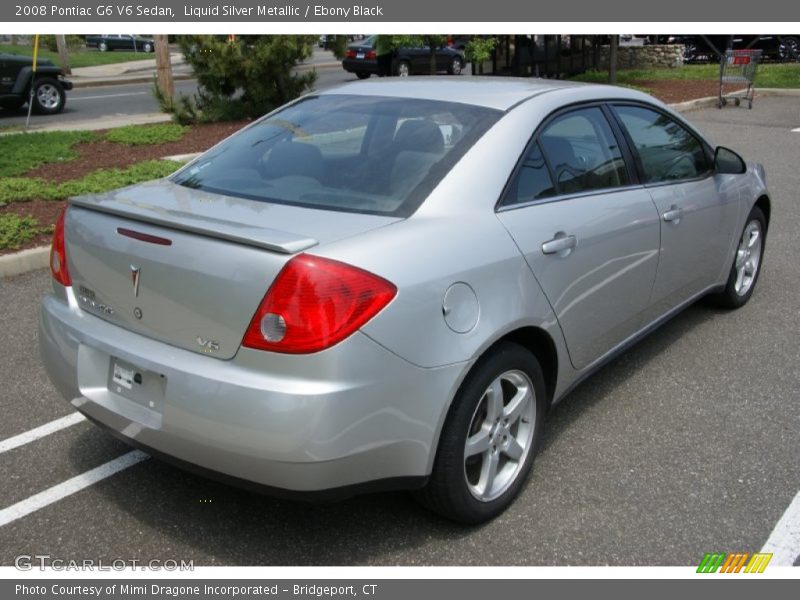 Liquid Silver Metallic / Ebony Black 2008 Pontiac G6 V6 Sedan