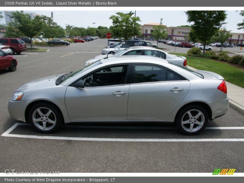 Liquid Silver Metallic / Ebony Black 2008 Pontiac G6 V6 Sedan