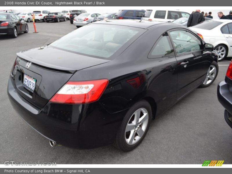 Nighthawk Black Pearl / Black 2008 Honda Civic EX Coupe