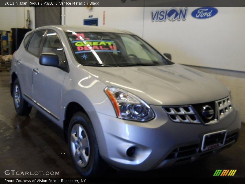 Silver Ice Metallic / Black 2011 Nissan Rogue S AWD