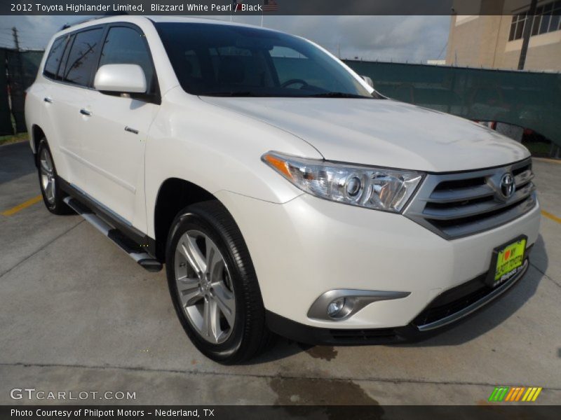 Blizzard White Pearl / Black 2012 Toyota Highlander Limited