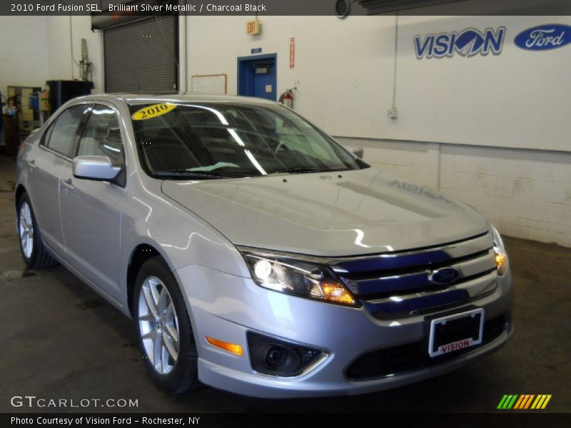 Brilliant Silver Metallic / Charcoal Black 2010 Ford Fusion SEL