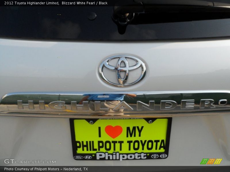 Blizzard White Pearl / Black 2012 Toyota Highlander Limited