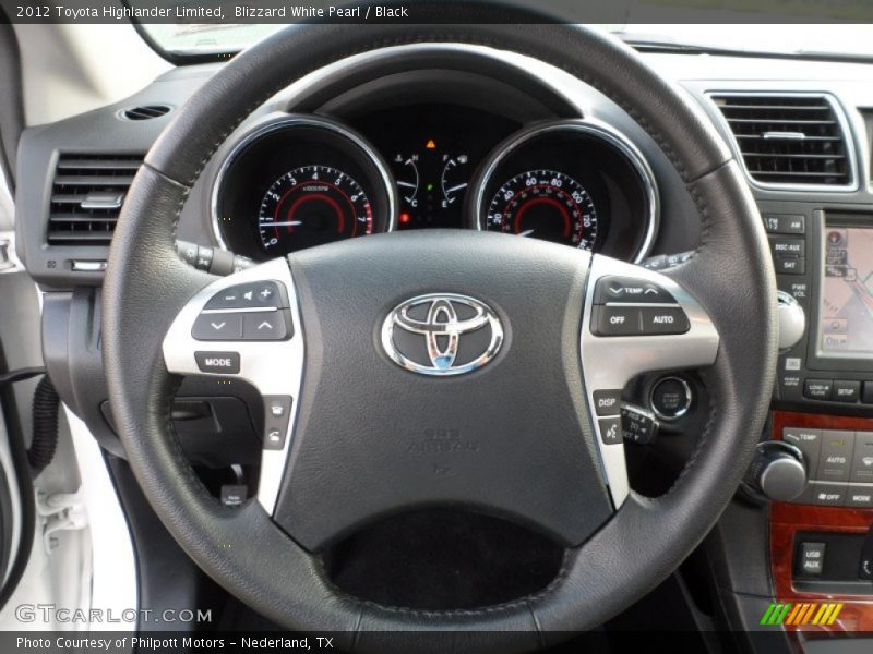 Blizzard White Pearl / Black 2012 Toyota Highlander Limited