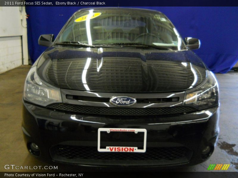 Ebony Black / Charcoal Black 2011 Ford Focus SES Sedan