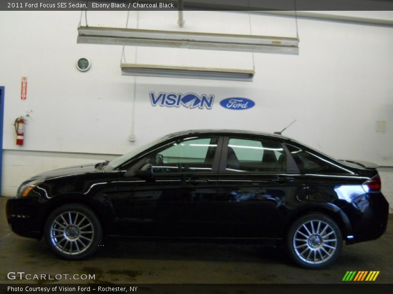 Ebony Black / Charcoal Black 2011 Ford Focus SES Sedan