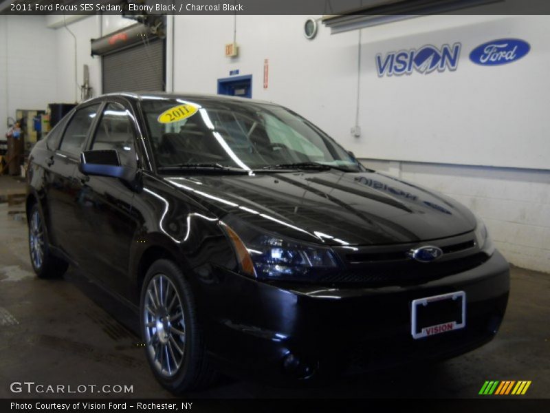 Ebony Black / Charcoal Black 2011 Ford Focus SES Sedan