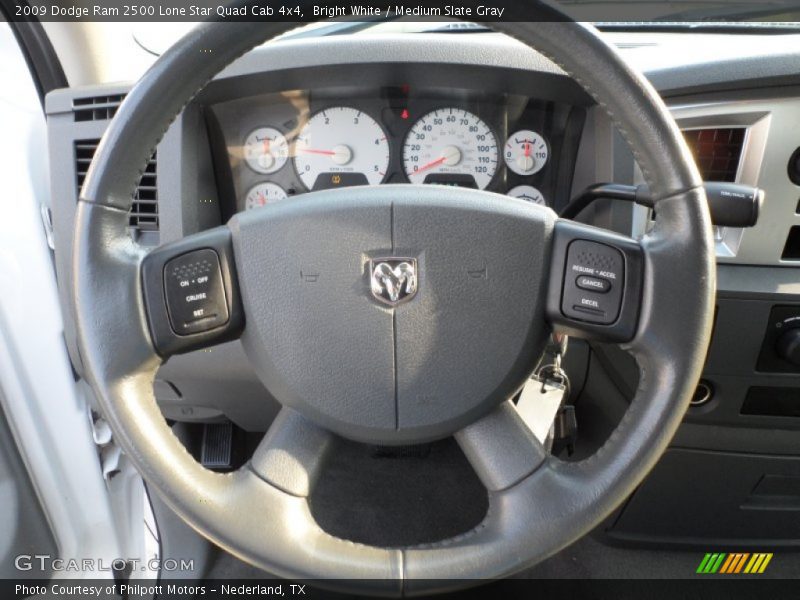 Bright White / Medium Slate Gray 2009 Dodge Ram 2500 Lone Star Quad Cab 4x4