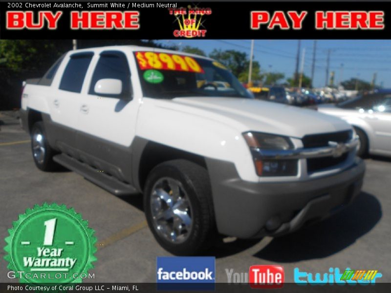 Summit White / Medium Neutral 2002 Chevrolet Avalanche