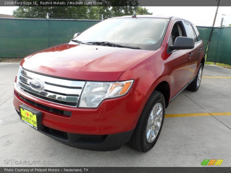 Redfire Metallic / Medium Light Stone 2008 Ford Edge SE