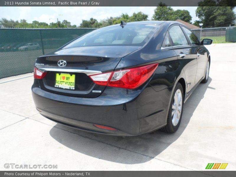Pacific Blue Pearl / Gray 2013 Hyundai Sonata Limited