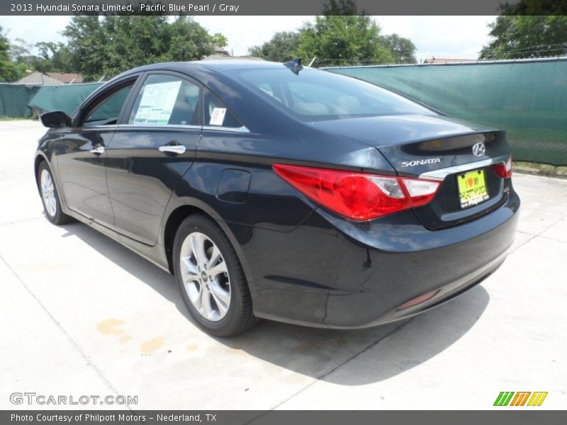 Pacific Blue Pearl / Gray 2013 Hyundai Sonata Limited