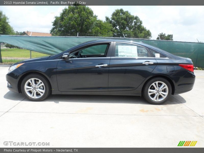 Pacific Blue Pearl / Gray 2013 Hyundai Sonata Limited