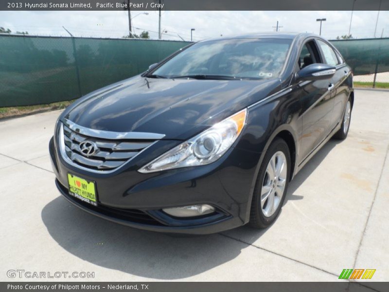 Pacific Blue Pearl / Gray 2013 Hyundai Sonata Limited