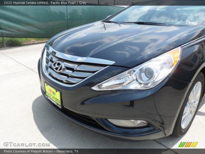 Pacific Blue Pearl / Gray 2013 Hyundai Sonata Limited