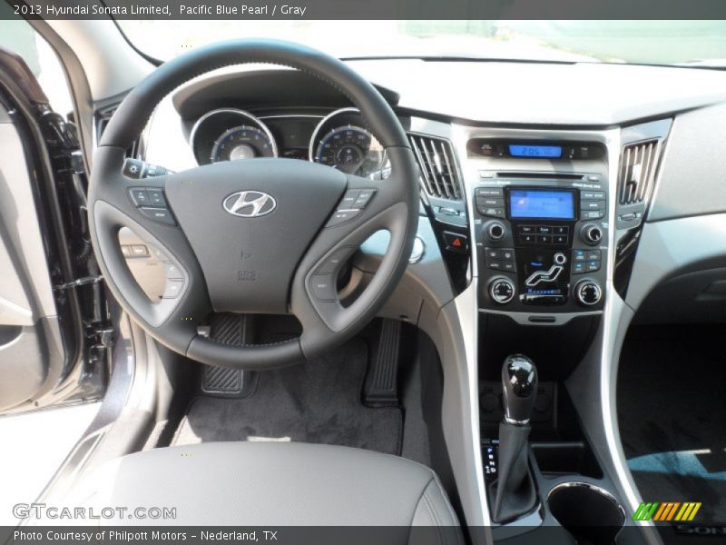 Pacific Blue Pearl / Gray 2013 Hyundai Sonata Limited