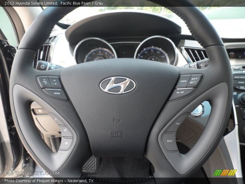 Pacific Blue Pearl / Gray 2013 Hyundai Sonata Limited