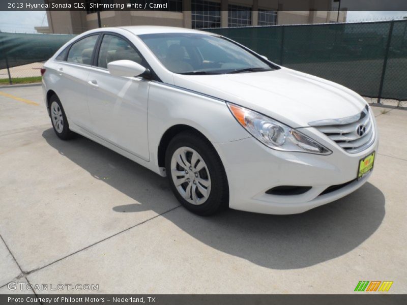 Shimmering White / Camel 2013 Hyundai Sonata GLS