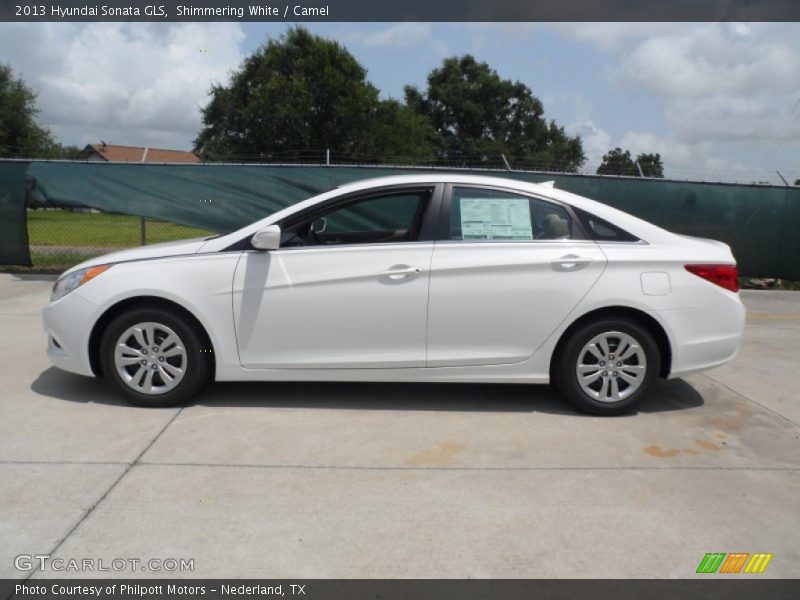 Shimmering White / Camel 2013 Hyundai Sonata GLS