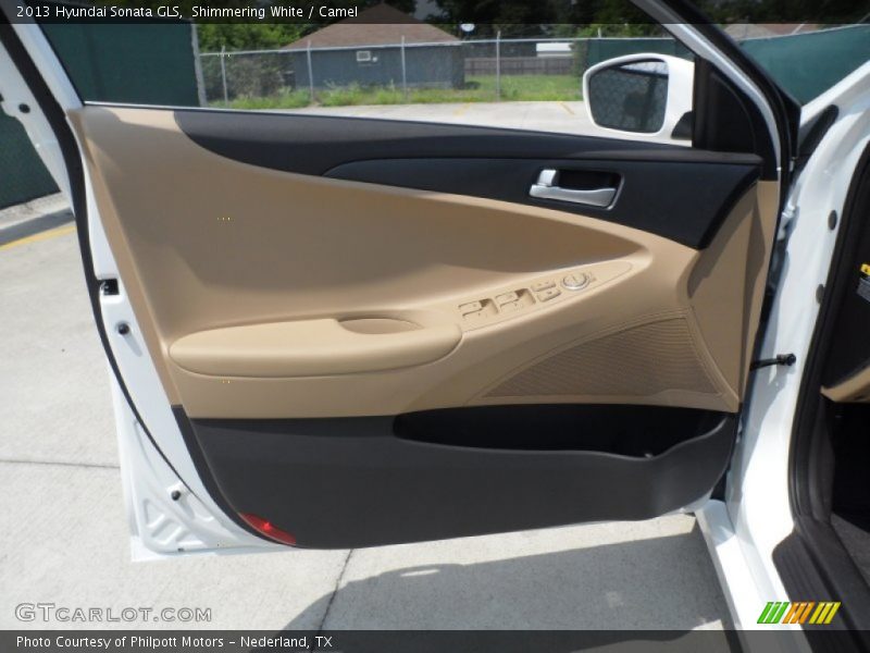 Shimmering White / Camel 2013 Hyundai Sonata GLS