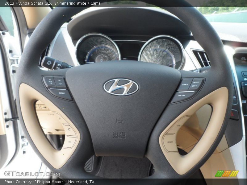 Shimmering White / Camel 2013 Hyundai Sonata GLS