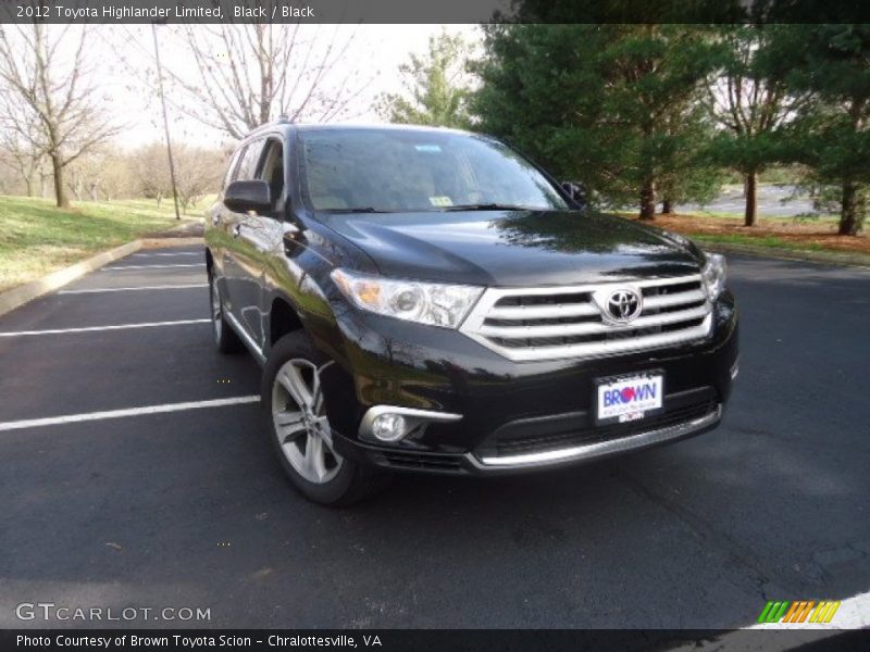 Black / Black 2012 Toyota Highlander Limited
