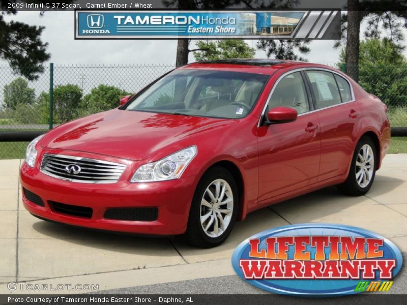 Garnet Ember / Wheat 2009 Infiniti G 37 Sedan