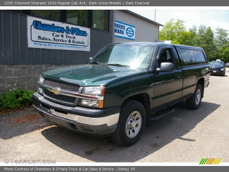 Dark Green Metallic / Dark Charcoal 2005 Chevrolet Silverado 1500 Regular Cab 4x4