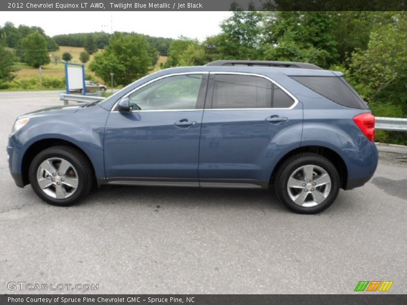 Twilight Blue Metallic / Jet Black 2012 Chevrolet Equinox LT AWD