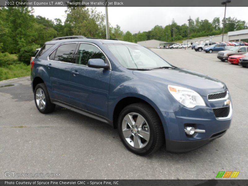 Twilight Blue Metallic / Jet Black 2012 Chevrolet Equinox LT AWD