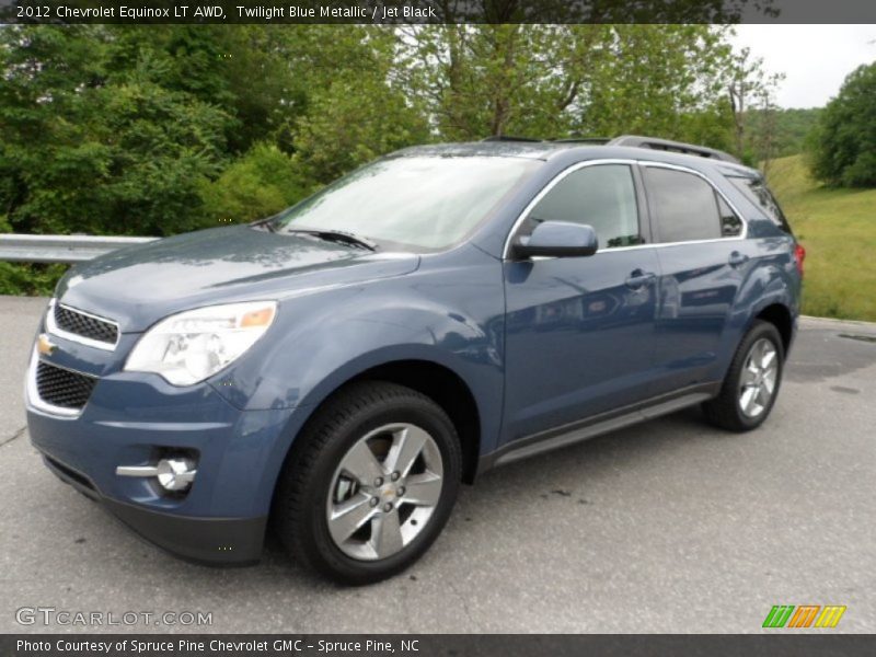 Twilight Blue Metallic / Jet Black 2012 Chevrolet Equinox LT AWD