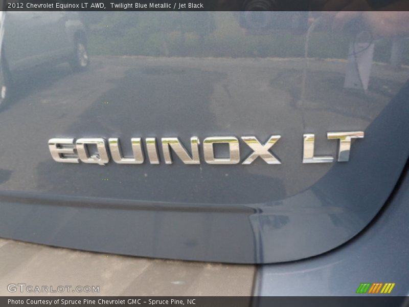 Twilight Blue Metallic / Jet Black 2012 Chevrolet Equinox LT AWD