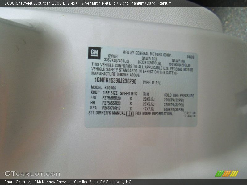 Silver Birch Metallic / Light Titanium/Dark Titanium 2008 Chevrolet Suburban 1500 LTZ 4x4