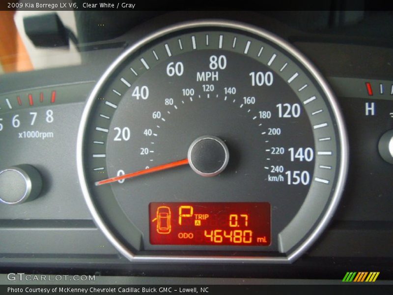 Clear White / Gray 2009 Kia Borrego LX V6