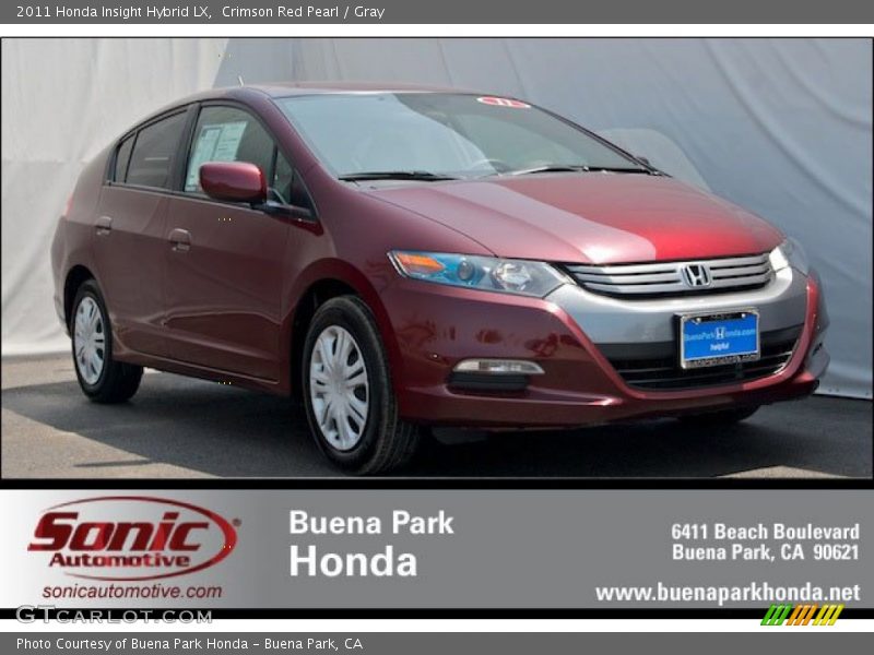 Crimson Red Pearl / Gray 2011 Honda Insight Hybrid LX