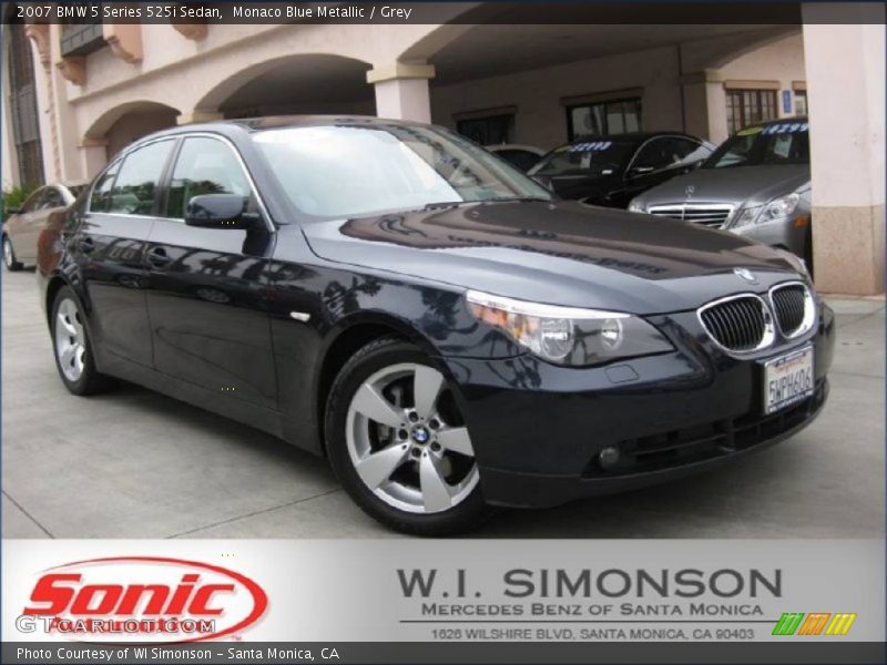 Monaco Blue Metallic / Grey 2007 BMW 5 Series 525i Sedan