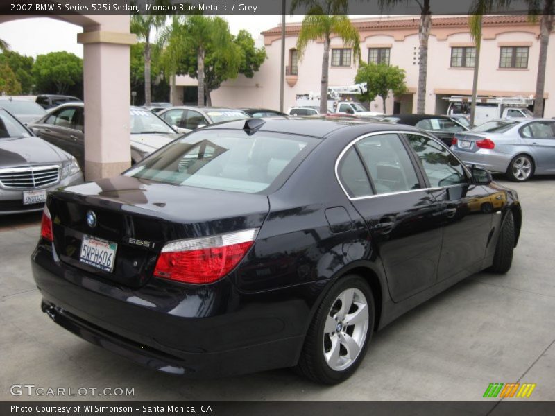Monaco Blue Metallic / Grey 2007 BMW 5 Series 525i Sedan