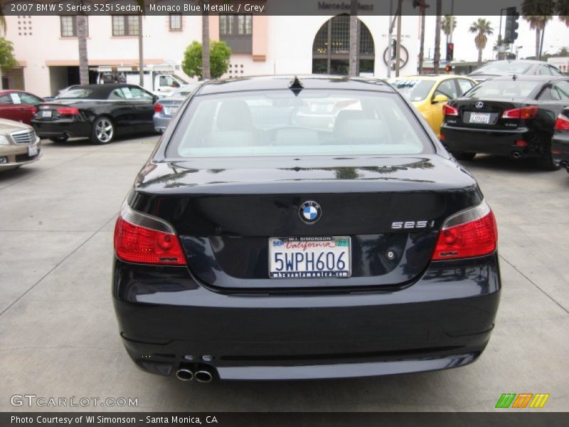 Monaco Blue Metallic / Grey 2007 BMW 5 Series 525i Sedan