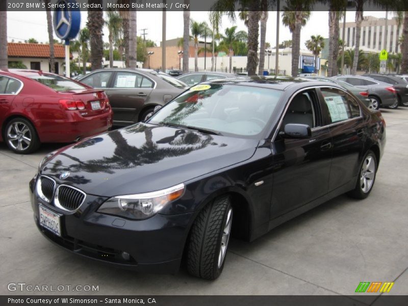 Monaco Blue Metallic / Grey 2007 BMW 5 Series 525i Sedan