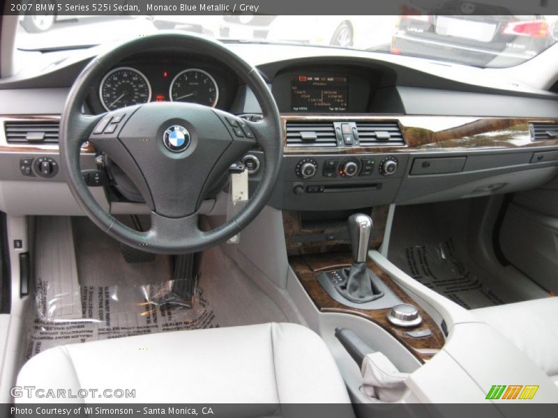 Monaco Blue Metallic / Grey 2007 BMW 5 Series 525i Sedan