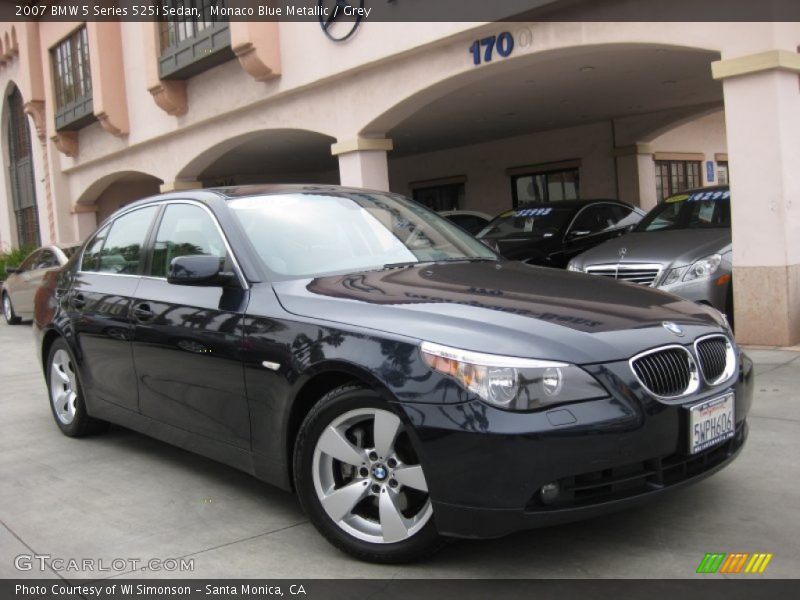 Monaco Blue Metallic / Grey 2007 BMW 5 Series 525i Sedan