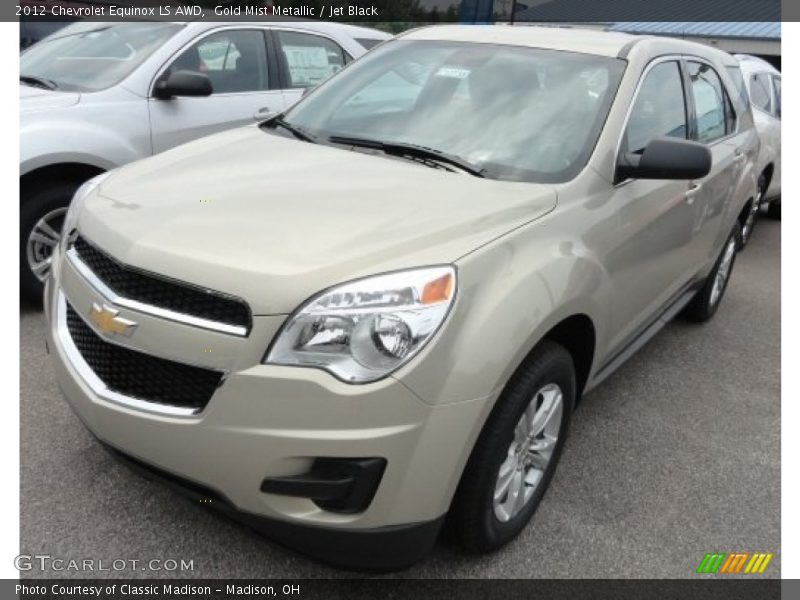 Gold Mist Metallic / Jet Black 2012 Chevrolet Equinox LS AWD