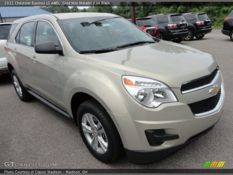Gold Mist Metallic / Jet Black 2012 Chevrolet Equinox LS AWD