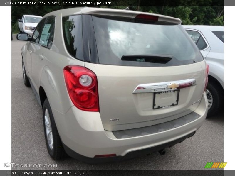 Gold Mist Metallic / Jet Black 2012 Chevrolet Equinox LS AWD