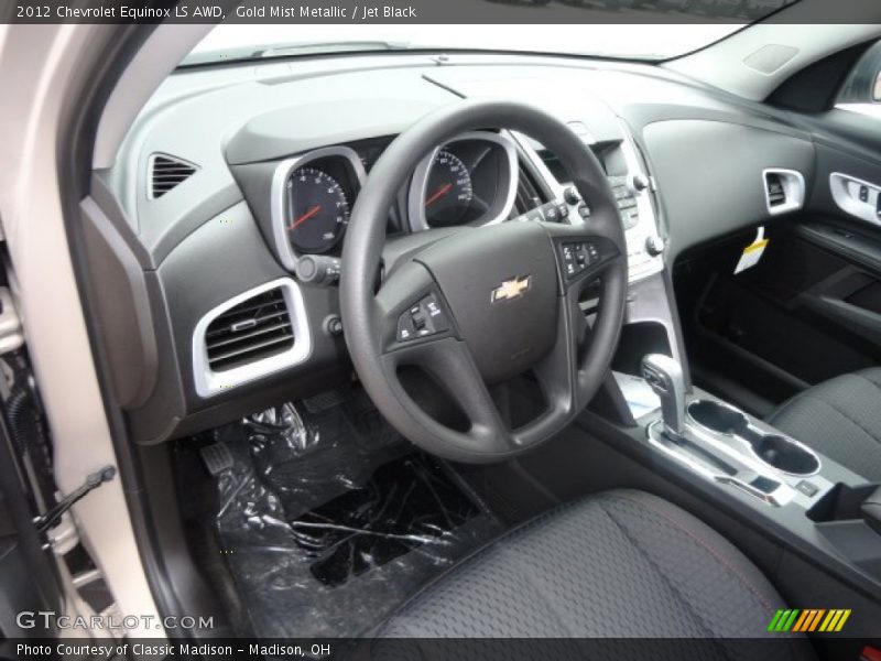 Gold Mist Metallic / Jet Black 2012 Chevrolet Equinox LS AWD