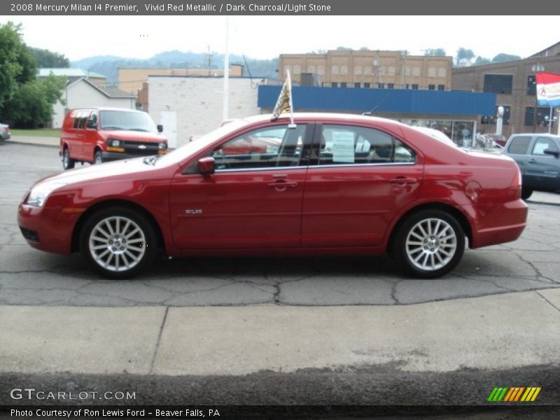 Vivid Red Metallic / Dark Charcoal/Light Stone 2008 Mercury Milan I4 Premier