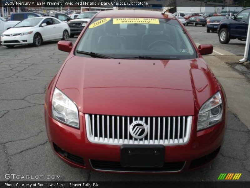 Vivid Red Metallic / Dark Charcoal/Light Stone 2008 Mercury Milan I4 Premier