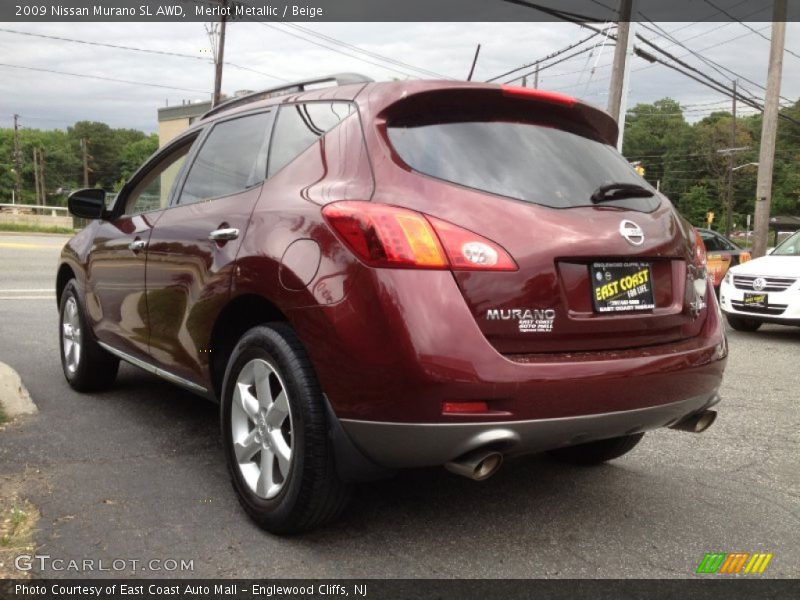 Merlot Metallic / Beige 2009 Nissan Murano SL AWD