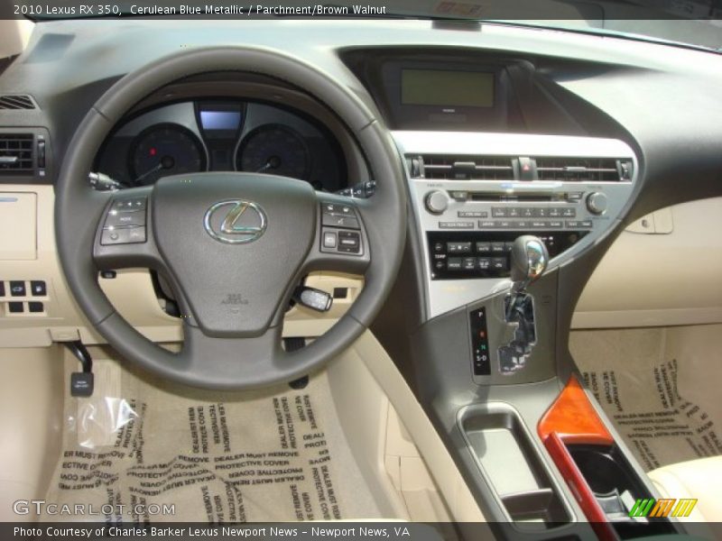 Cerulean Blue Metallic / Parchment/Brown Walnut 2010 Lexus RX 350